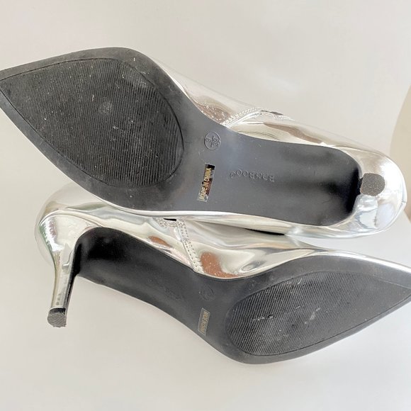 Bamboo Prevail Silver Womens Pointy Toe Zipper Ankle Booties Boots Patent 9 - Picture 10 of 12